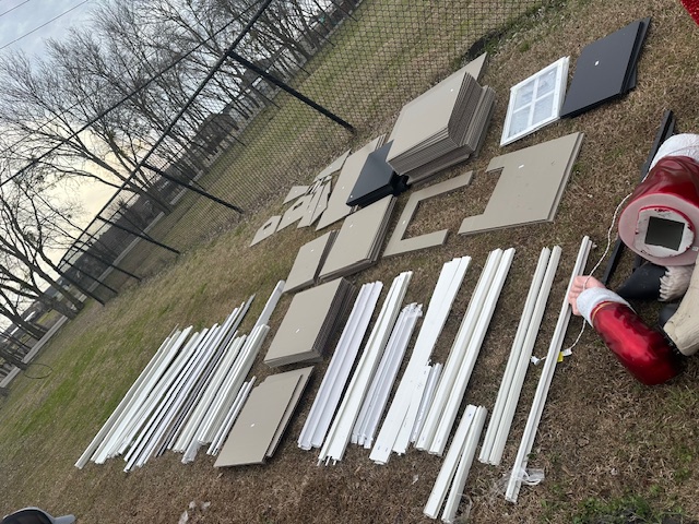 Shed assembly before